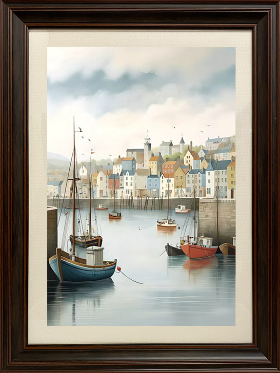 Marina I Print with Dark Walnut Frame - 60 x 80cm