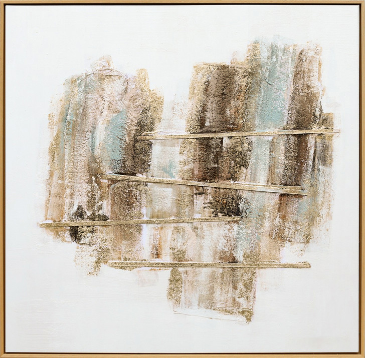 Reso I Hand Painted Canvas with Natural Frame - 82.5 x 82.5 x 4.5cm