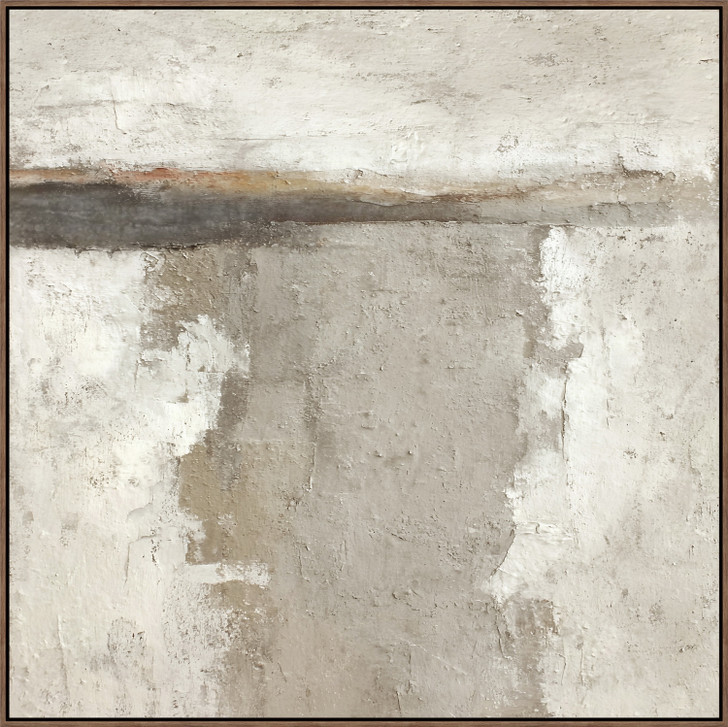 Exude Hand Painted Oil on Canvas with Walnut Frame - 152.5 x 152.5 x 5.5cm