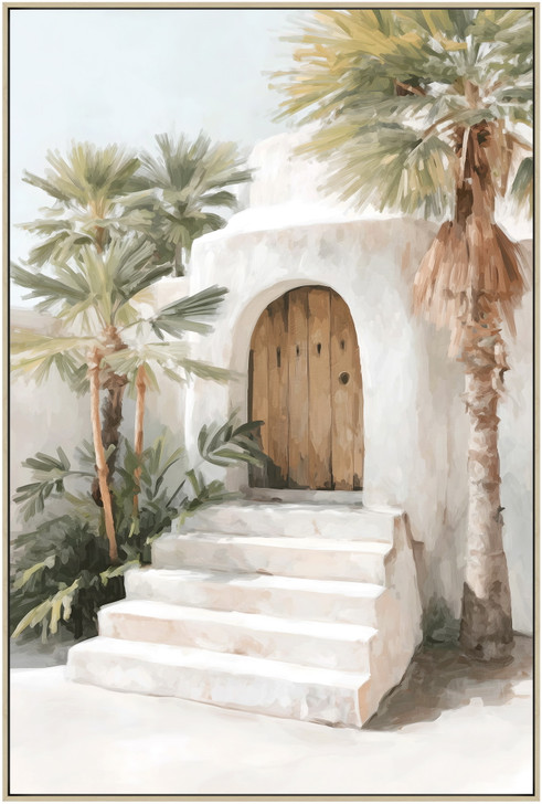 Door to Peace II Print on Canvas with Washed Natural Frame - 62.5 x 92.5 x 4.5cm