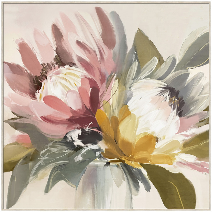 Australiana II Print on Canvas with Washed Natural Frame - 82.5 x 82.5 x 4.5cm