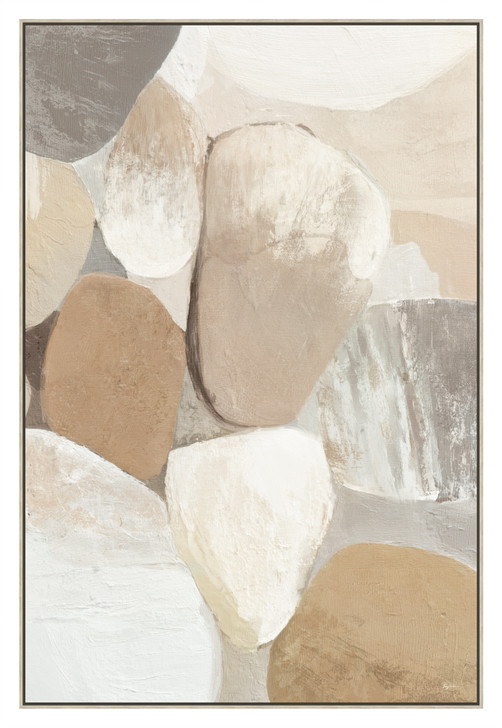 Blocks of Virtue Print on Canvas with Bleached Natural Frame - 62.5 x 92.5 x 4.5cm