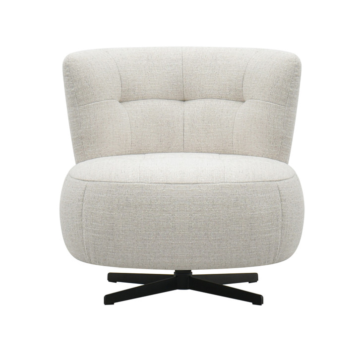 Lisbon Armless Swivel Chair in Oatmeal Fabric