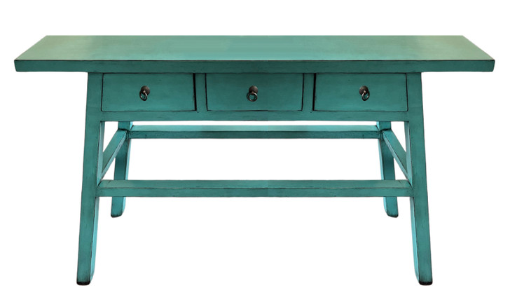 BF-60133 - Handcrafted Chinese Cabinet in High Gloss Aqua