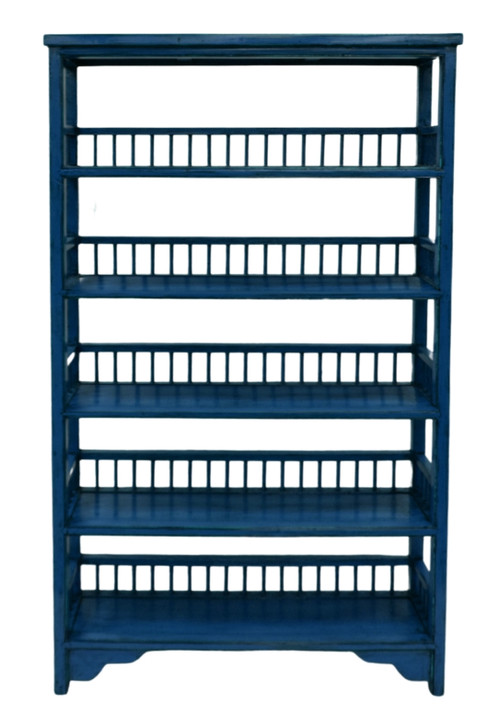 BF-60787B - Handcrafted Chinese Shelf in Dark Blue