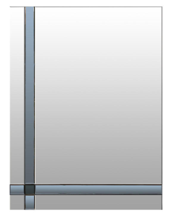 Striped Contemporary Wall Mirror - 60 x 80 x 2cm