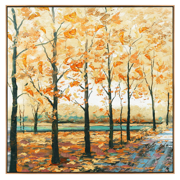 The Avenue Hand Painted Oil on Canvas with Natural Frame