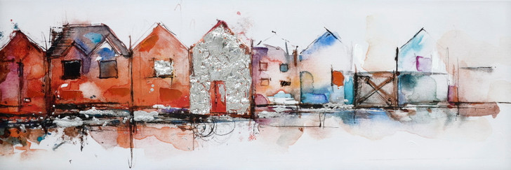 Boat Houses Print on Canvas