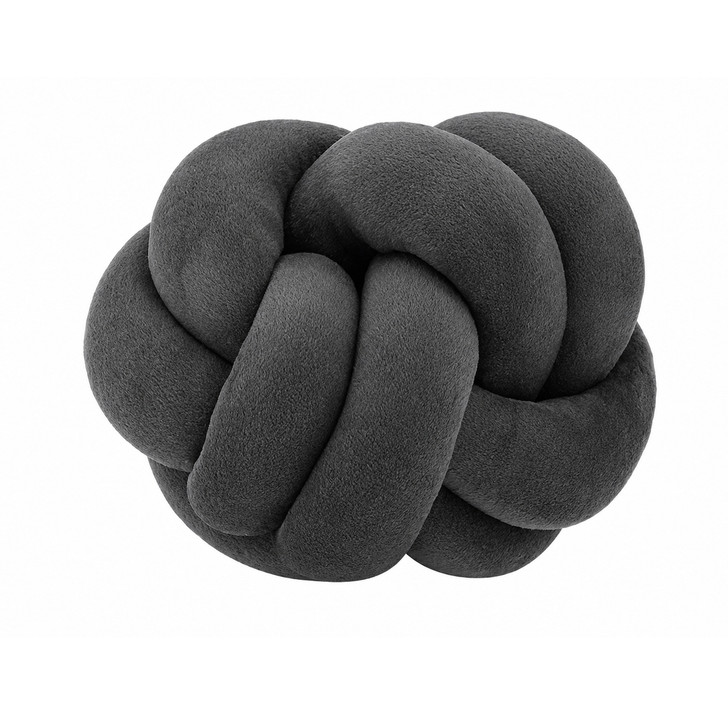 Channing Velvet Knot Decor in Dark Grey Velvet