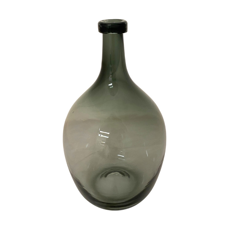 Clara Transparent Black Glass Vase - 16 x 16 x 29cm