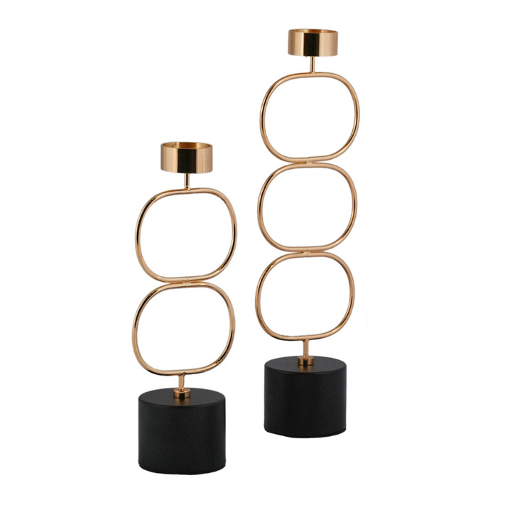 Ovo Metal Candleholders in Medium & Large