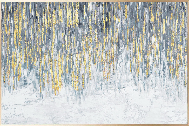 Cascading Down Hand Painted Oil on Canvas with Champagne Frame