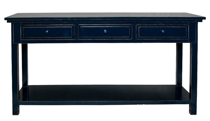 NQS016 - 3 Drawer Table in Dark Blue