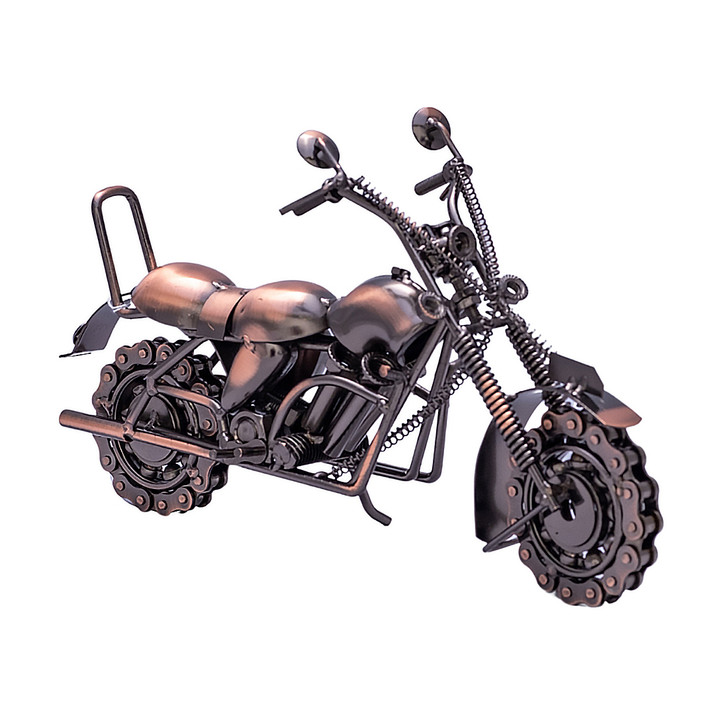Metal Motorbike Ornament - 28 x 10 x 19cm
