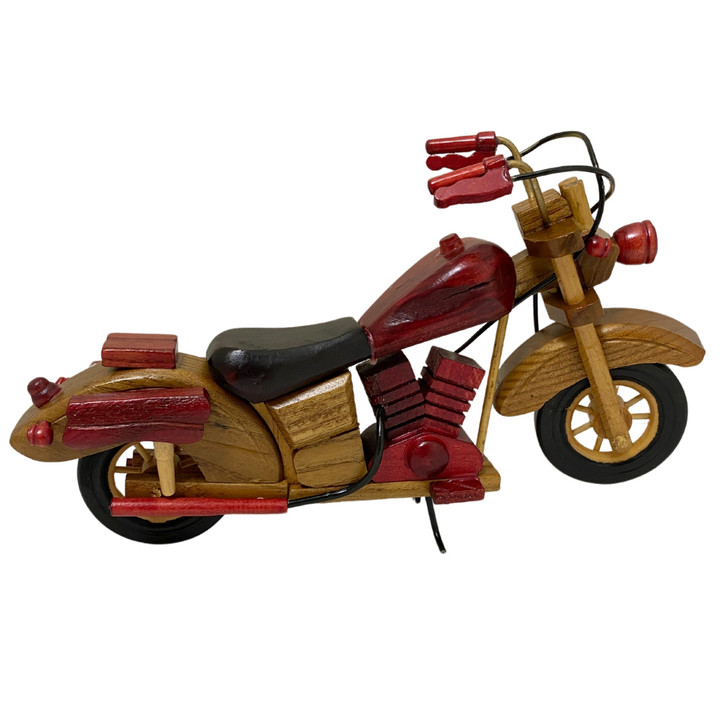 Wooden Motorbike Ornament - 30 x 7 x 16cm