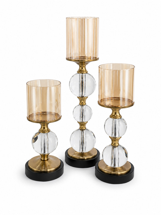 Phillipa Candleholders in Metal & Glass
