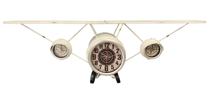 White Plane Clock