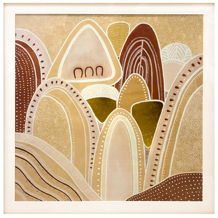Peaks Print with White Frame - 80 x 80cm