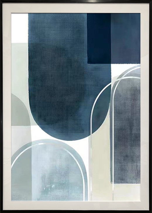 Blue Oasis II Print with Black Aluminium Frame 50 x 70cm