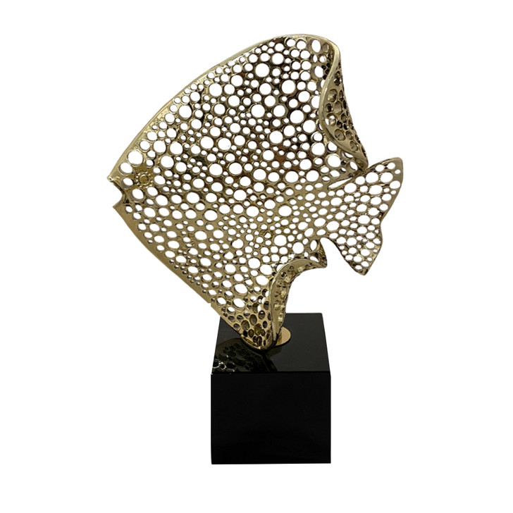 Gold Fish Large Metal & Glass Sculpture