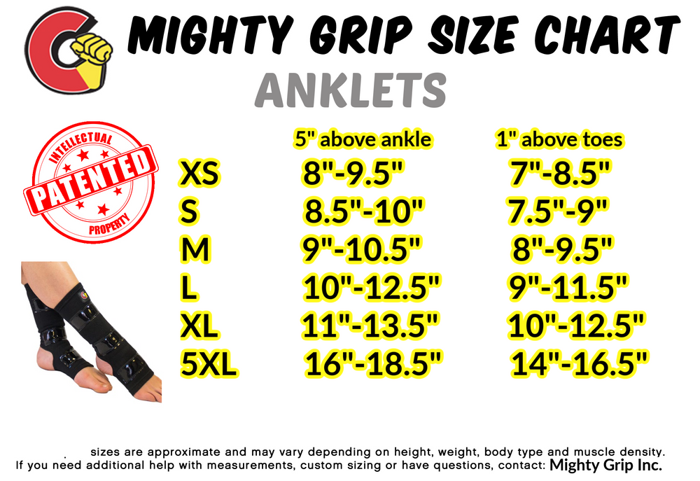Black Mighty Grip Pole Dancing Ankle Protectors with Tack Strips for  Gripping The Pole (1 Pair) (X-Small), Sports Medicine -  Canada