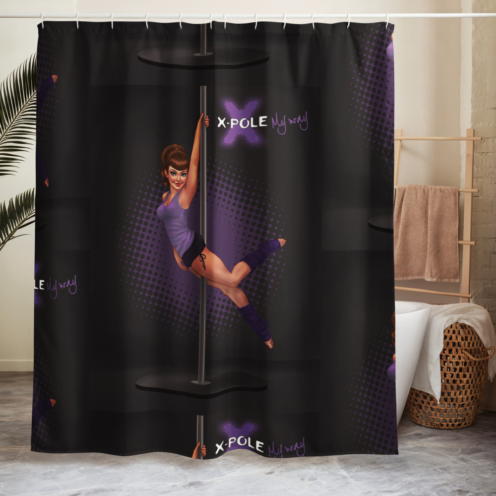 X-POLE Pinup Shower curtain