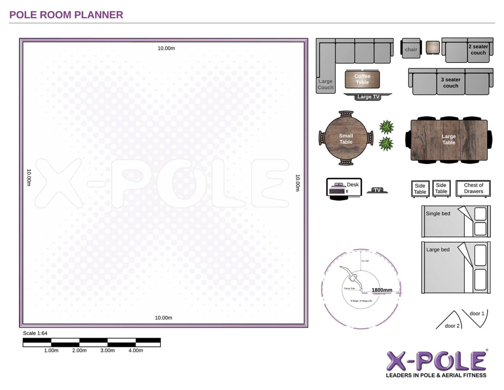 X Pole Extension Chart