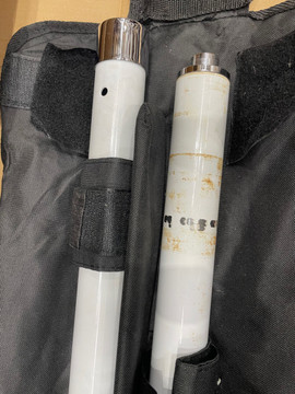 SALE 45mm White Powder-Coated Pole Insert for X-Stage WITHOUT Bearing Unit, rusty discoloration bottom of A Pole (will be covered by bearing when installed)