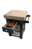 Butchers block island with towel rail and cutlery insert