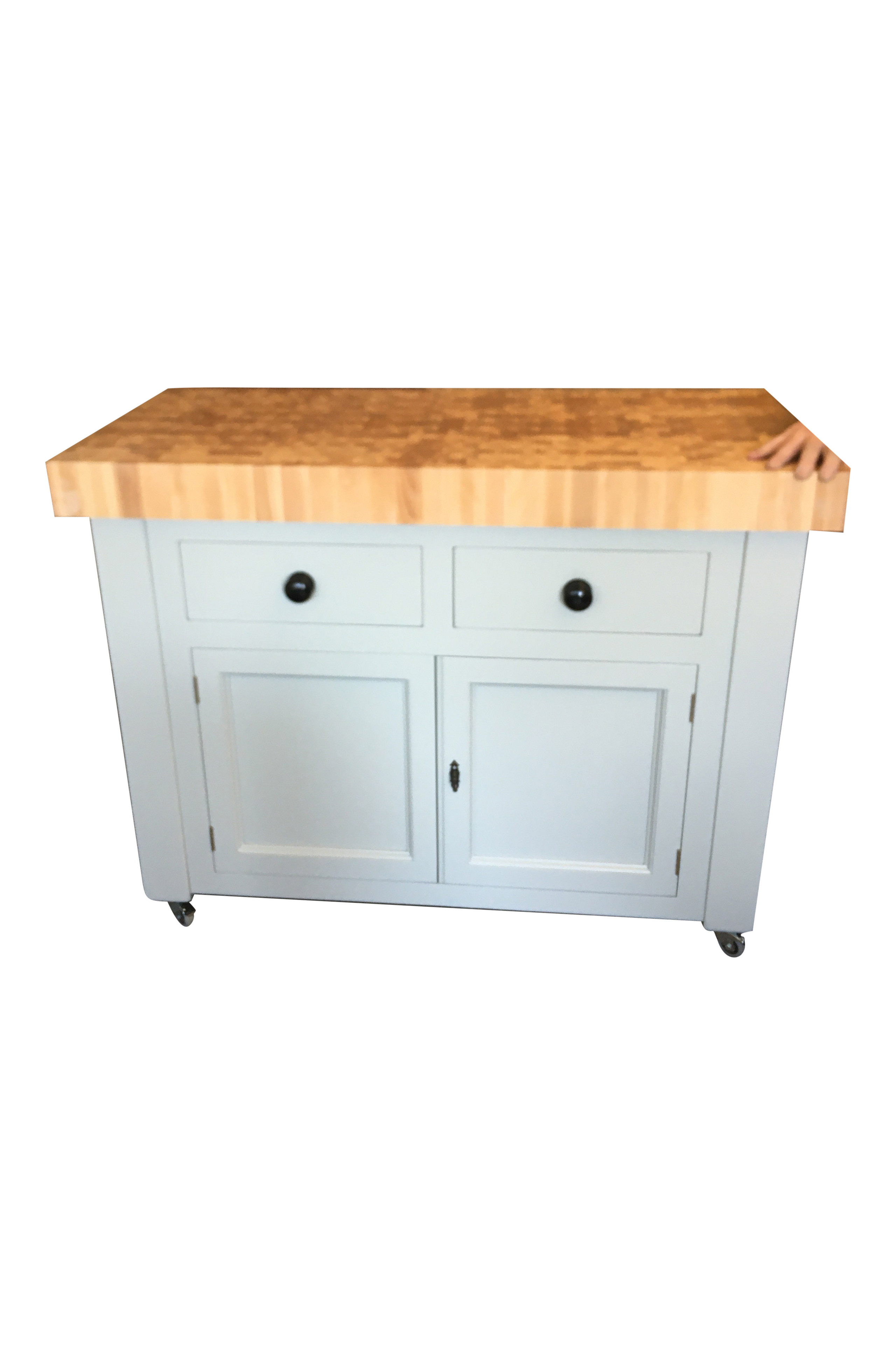 Butchers Block Kitchen Island Trolley On Wheels Castors Hand Painted   IMG 0616  19900.1626893386 