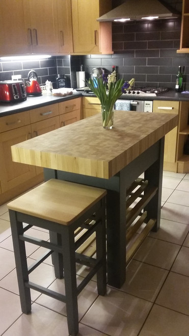 Butchers Block Kitchen Island - trolley on wheels ...