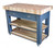 Butchers block island with Metal cup handles 