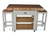 Butchers block island with stools, end grain beech - colour "white tie"
