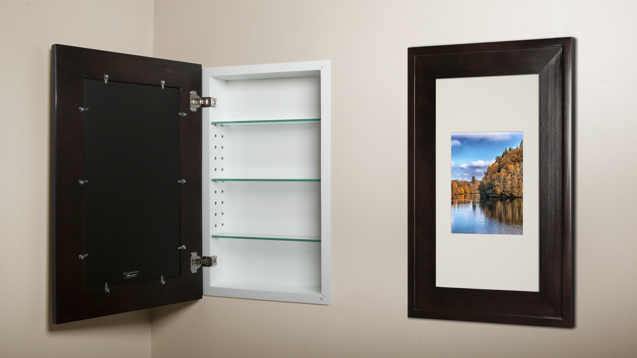 Extra Large Coffee Bean Recessed Concealed Picture Frame Medicine