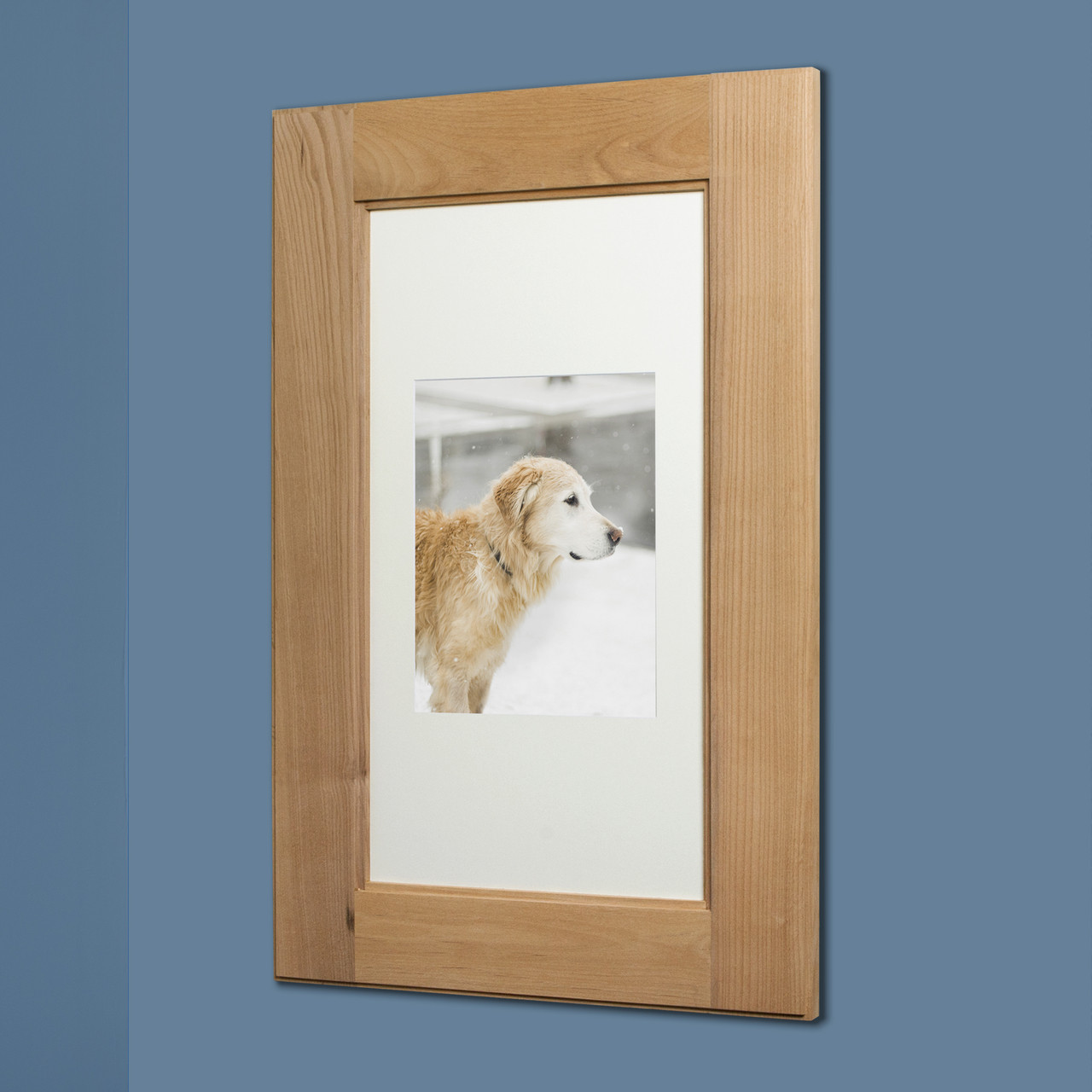 14x18 Concealed Medicine Cabinet (Large), a Recessed Mirrorless Medicine Cabinet with a Picture Frame Door (Shaker White) - 1