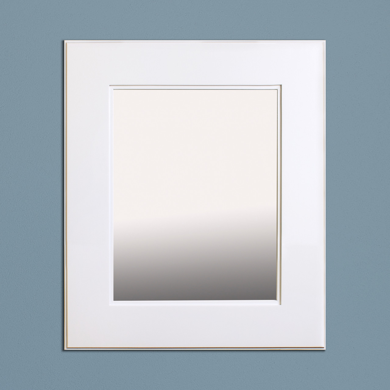 Large White Shaker Style Recessed Mirrored Medicine (14" x 18