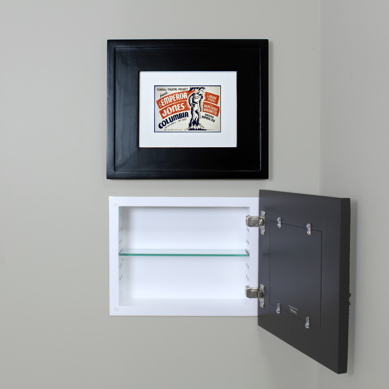 Landscape Black Recessed Picture Frame Medicine (14" W x 11" H)