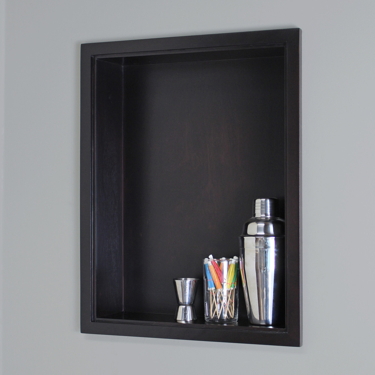 14x18 Dark Brown Recessed Sloane Wall Niche W Plain Back And No