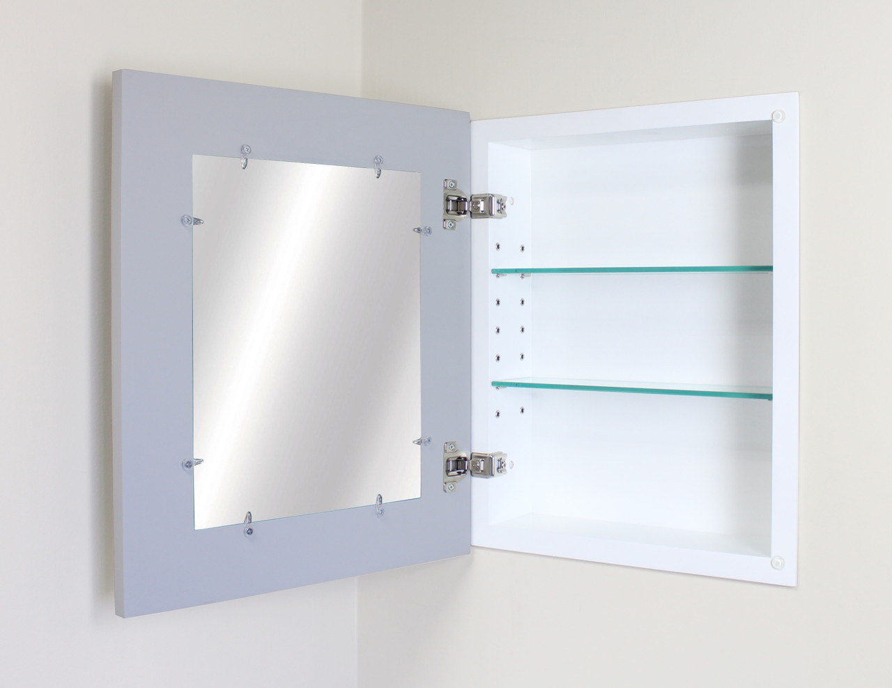 Large Light Gray Recessed Picture Frame Medicine (14" x 18