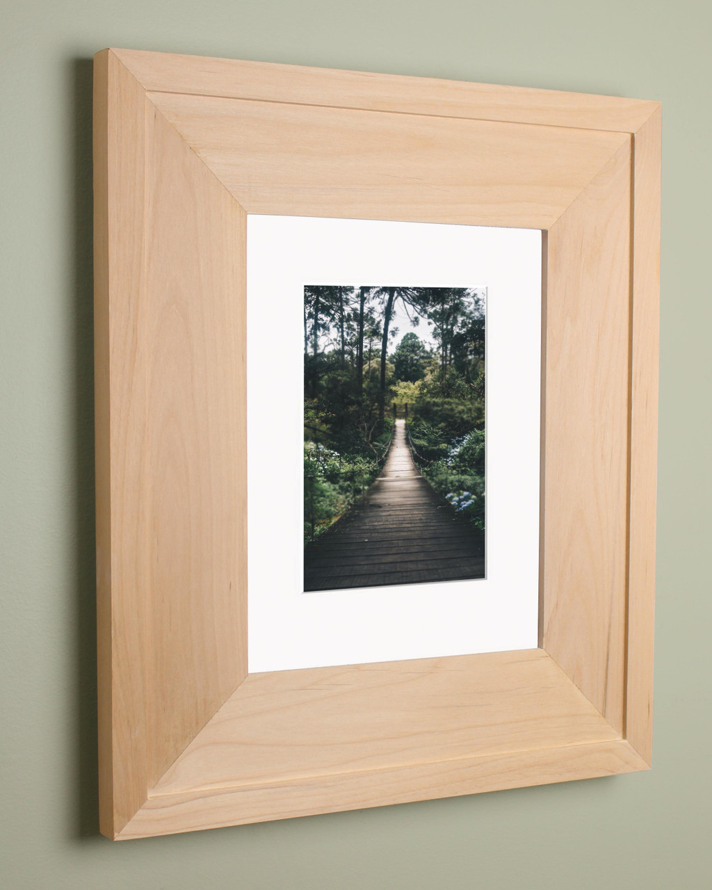Compact Portrait White Contemporary Recessed Picture Frame