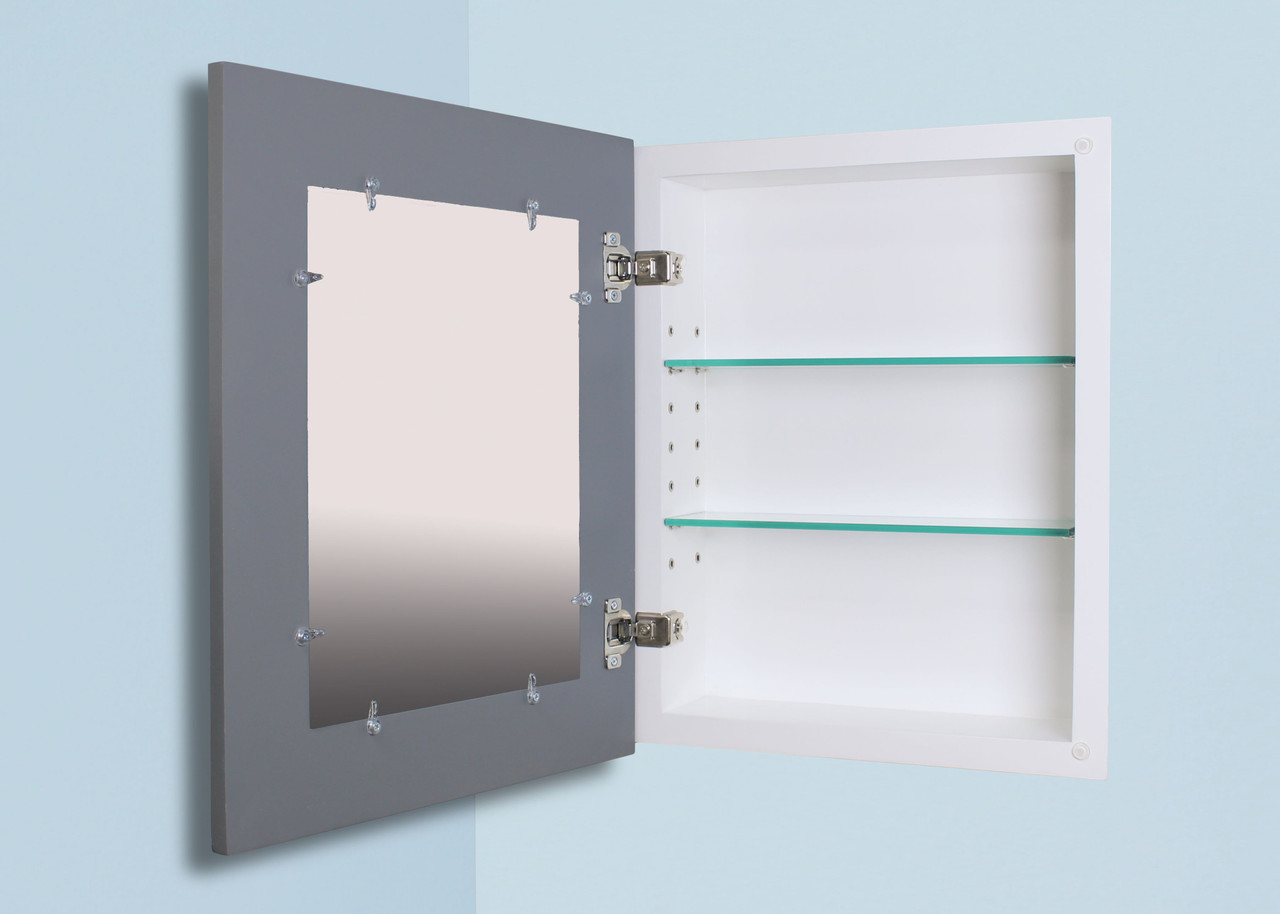 Dark Gray Shaker Style Recessed Medicine (14x18) Recessed InWall Medicine