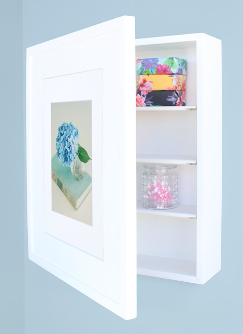 20x17 Contemporary White Picture Perfect Medicine Cabinet® (wall-mount picture frame medicine cabinet)