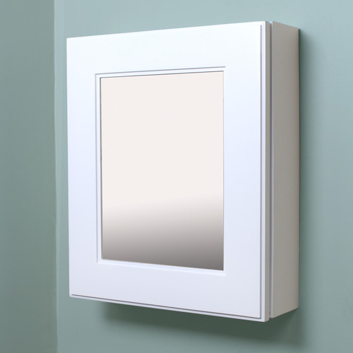 Shaker White Wall Mount Mirrored Medicine Cabinet