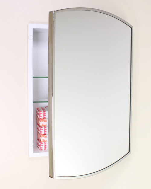 16x20 Harper Crescent Metal Framed Recessed Bathroom Medicine Cabinet, fits 14x18 In-Wall Opening, Chrome 16x20 Harper Crescent Metal Framed Recessed Bathroom Medicine Cabinet, fits 14x18 In-Wall Opening, Chrome