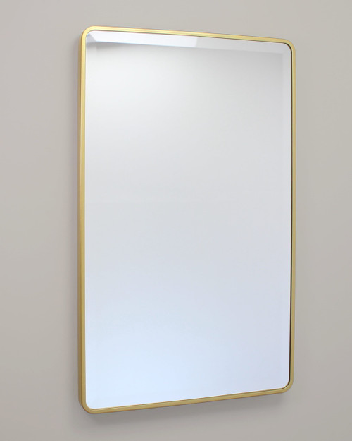 20x30 Austin Farmhouse Metal Framed Rounded Rectangle Recessed Bathroom Medicine Cabinet with Beveled Mirror, fits 18x28 In-Wall Opening, Gold 20x30 Austin Farmhouse Metal Framed Rounded Rectangle Recessed Bathroom Medicine Cabinet with Beveled Mirror, fits 18x28 In-Wall Opening, Gold
