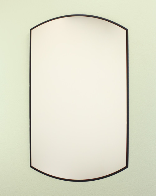 Harper Crescent 24" x 36" Wall Mirror, Mount on Wall Horizontal/Vertical Portrait/Landscape, ideal as Hall, Entryway, Foyer, or Bathroom Mirror, Black