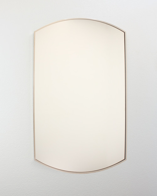 Harper Crescent 24" x 36" Wall Mirror, Mount on Wall Horizontal/Vertical Portrait/Landscape, ideal as Hall, Entryway, Foyer, or Bathroom Mirror, Chrome