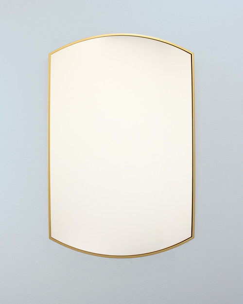 Harper Crescent 24" x 36" Wall Mirror, Mount on Wall Horizontal/Vertical Portrait/Landscape, ideal as Hall, Entryway, Foyer, or Bathroom Mirror, Gold