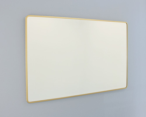 Austin Farmhouse 24" x 36" Wall Mirror, Mount on Wall Horizontal/Vertical Portrait/Landscape, ideal as Hall, Entryway, Foyer, or Bathroom Mirror, Gold