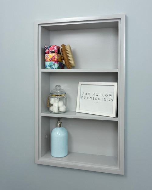 14x24 Light Gray Recessed Sloane Wall Niche by Fox Hollow Furnishings (w/ plain back)